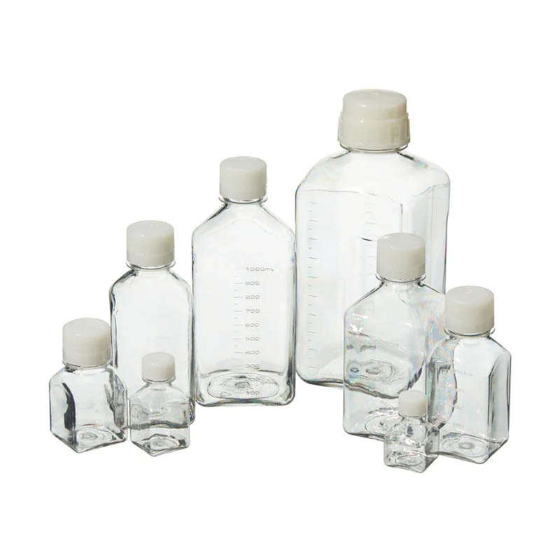 无菌方形培养基瓶,60ml,带盖,无菌,PETG